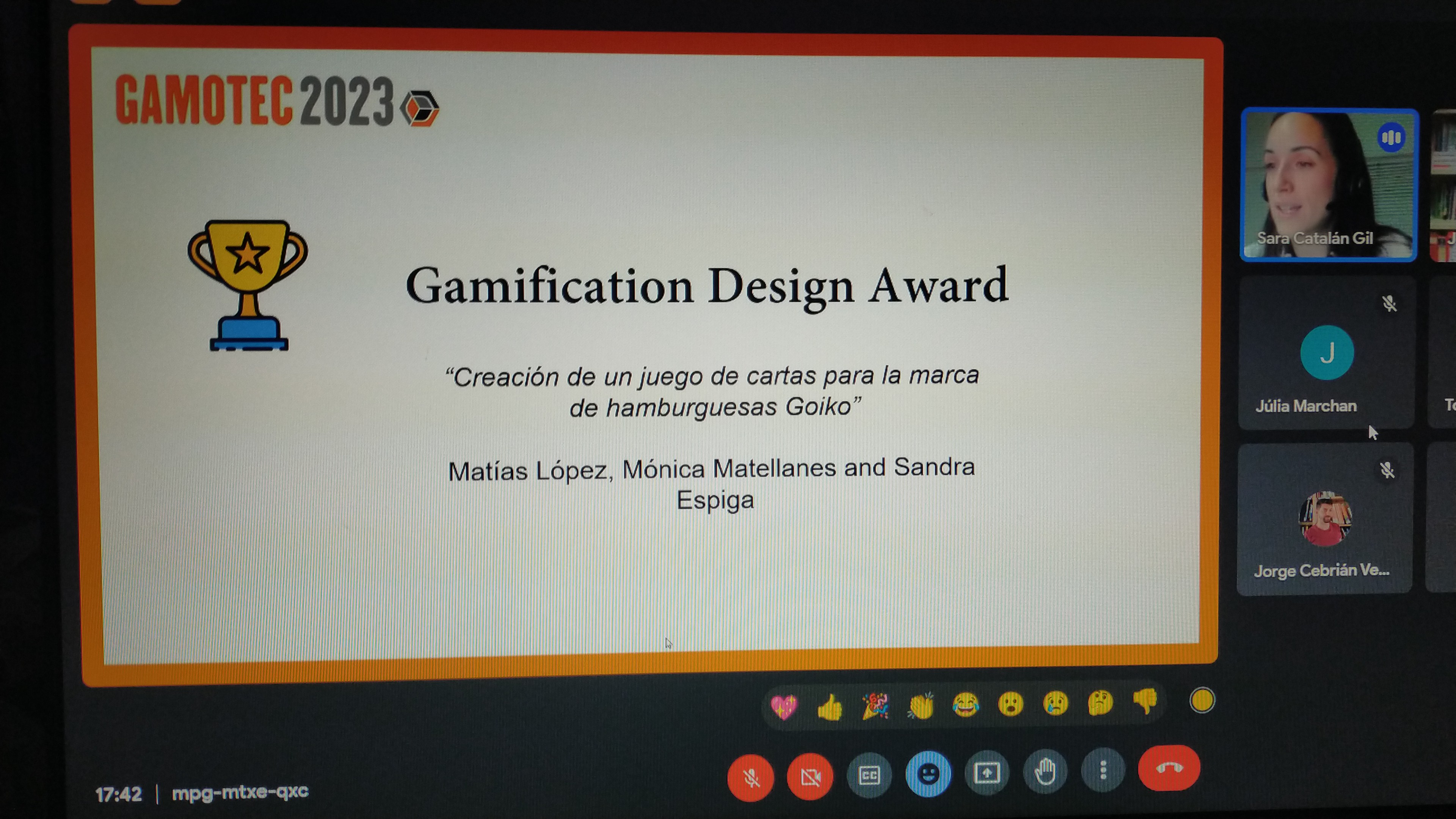 Captura pantalla GAMOTEC premio